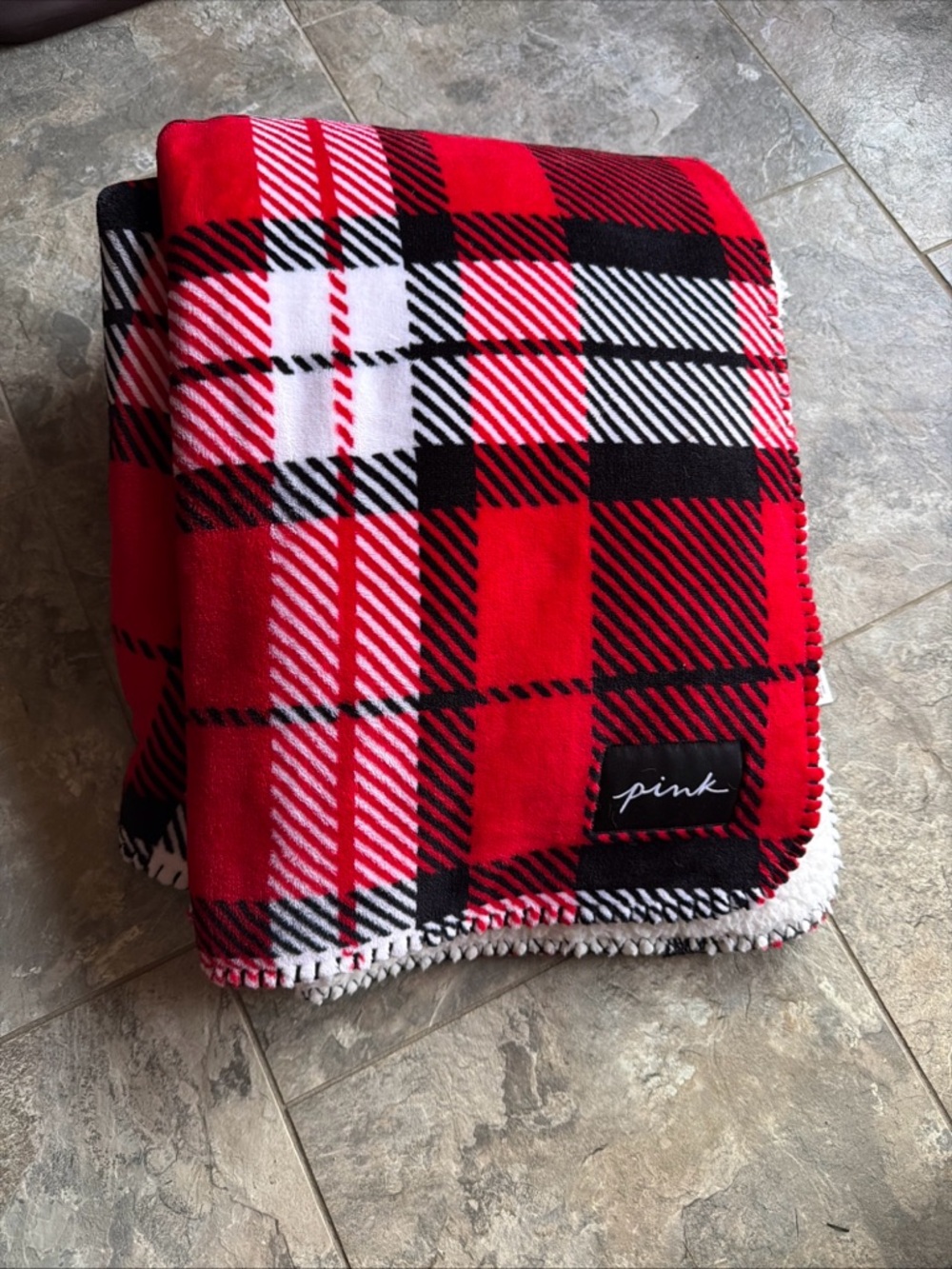 PINK Victoria's Secret 50x60 Plaid Throw